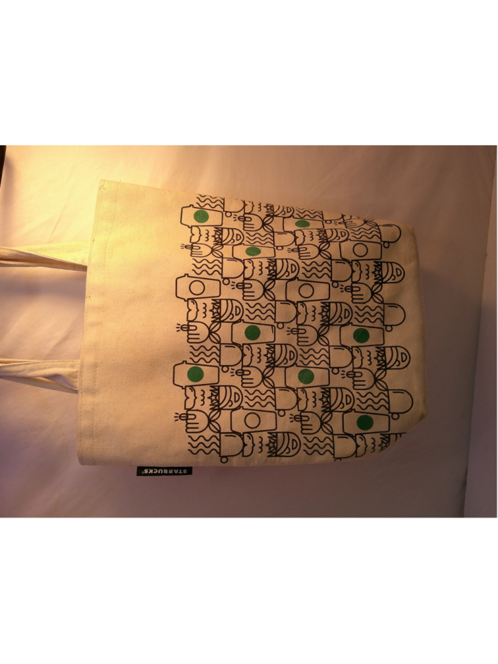 Starbucks 2017 Canvas Travel Tote Bag Siren Coffee Mug Cup Print 5"x10"x16" - Picture 2 of 4